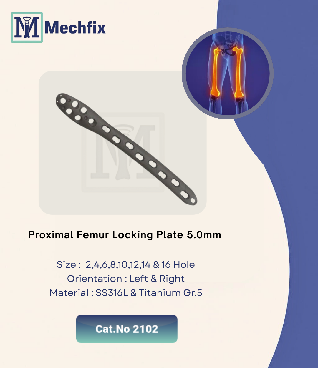 2 Proximal Femur Locking Plate 5.0 mm