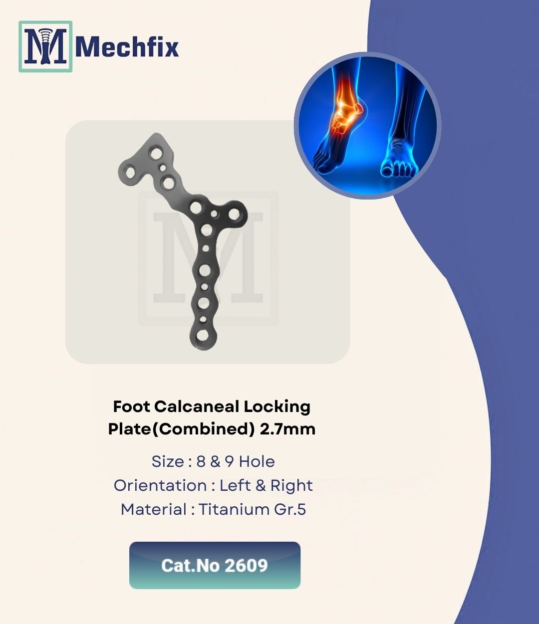 4 Foot Calcaneal Locking Plate(Combined) 2.7mm