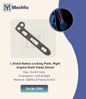 L Distal Radius Locking PlateRight Angled Shaft (Head 2Hole)