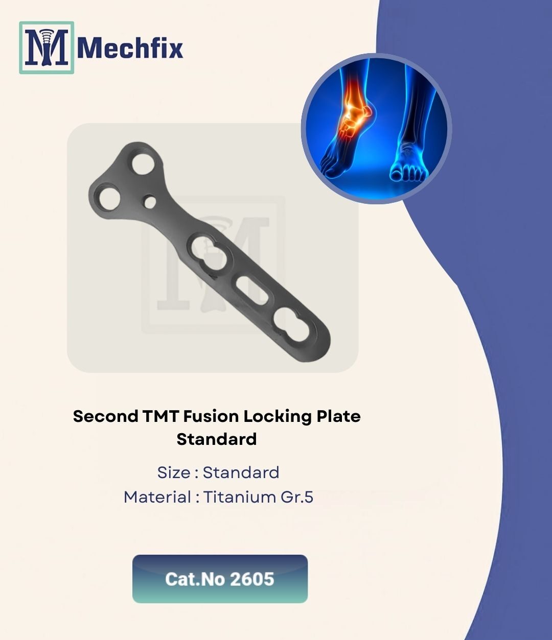 6 Second TMT Fusion Locking Plate Standard